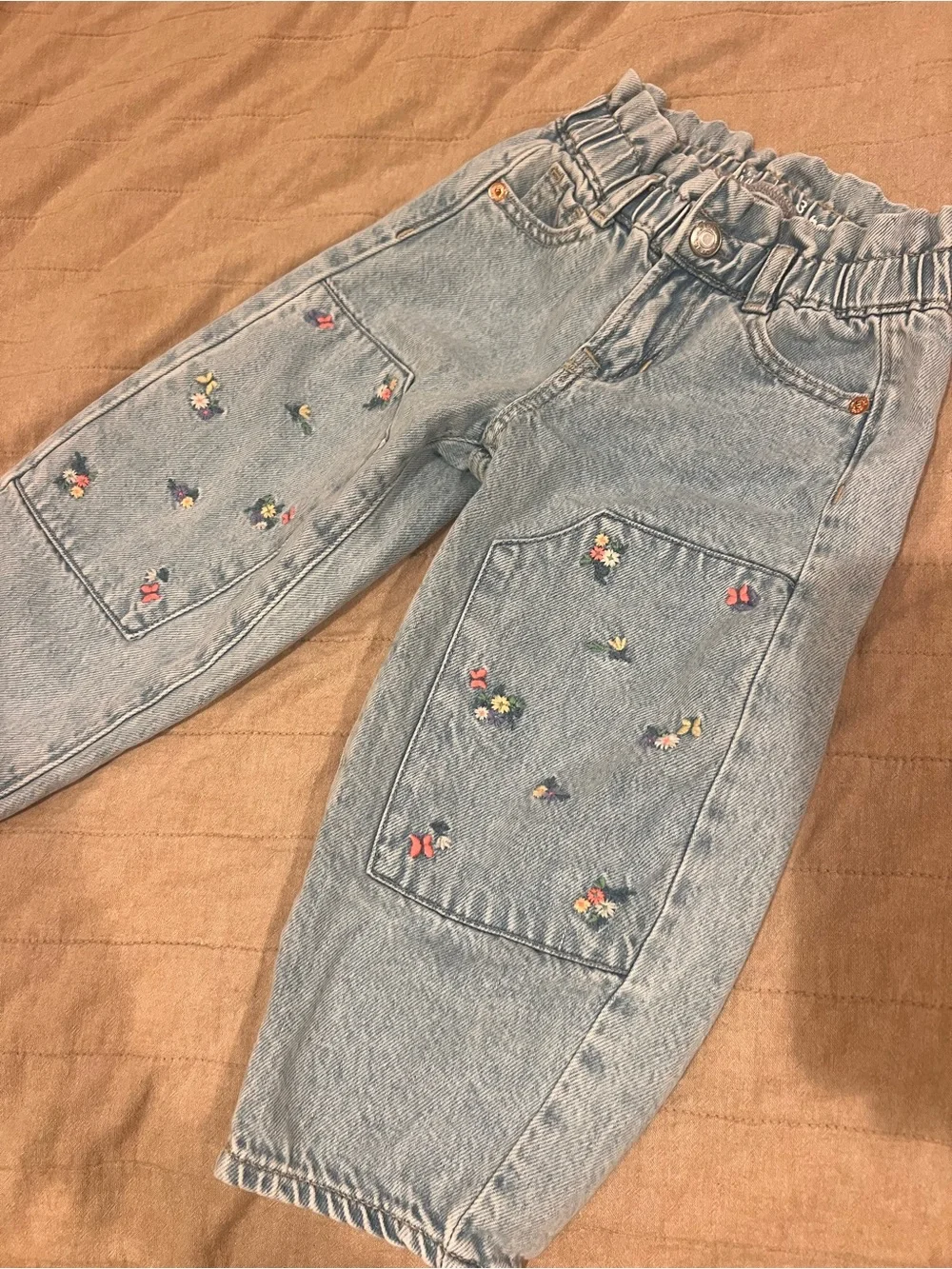 GAP Light Blue Denim Jeans with Embroidered Flowers